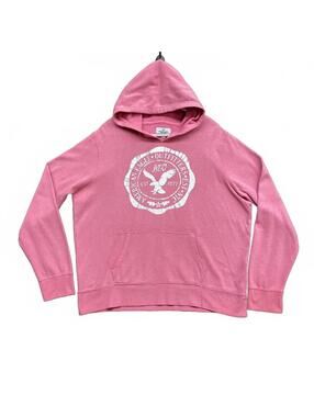 American Eagle Pink Hoodie XL A&E Outfitter Eagle Graphic Pullover Sweatshirt